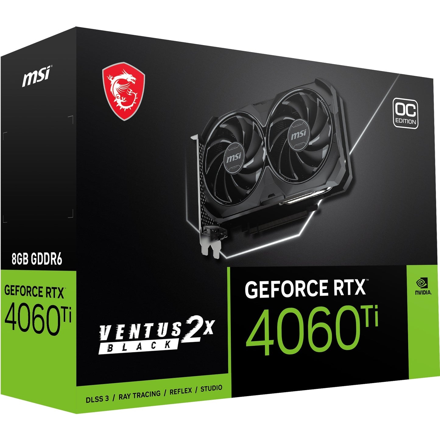 MSI VENTUS GeForce RTX 4060 Ti 2X BLACK 8G OC