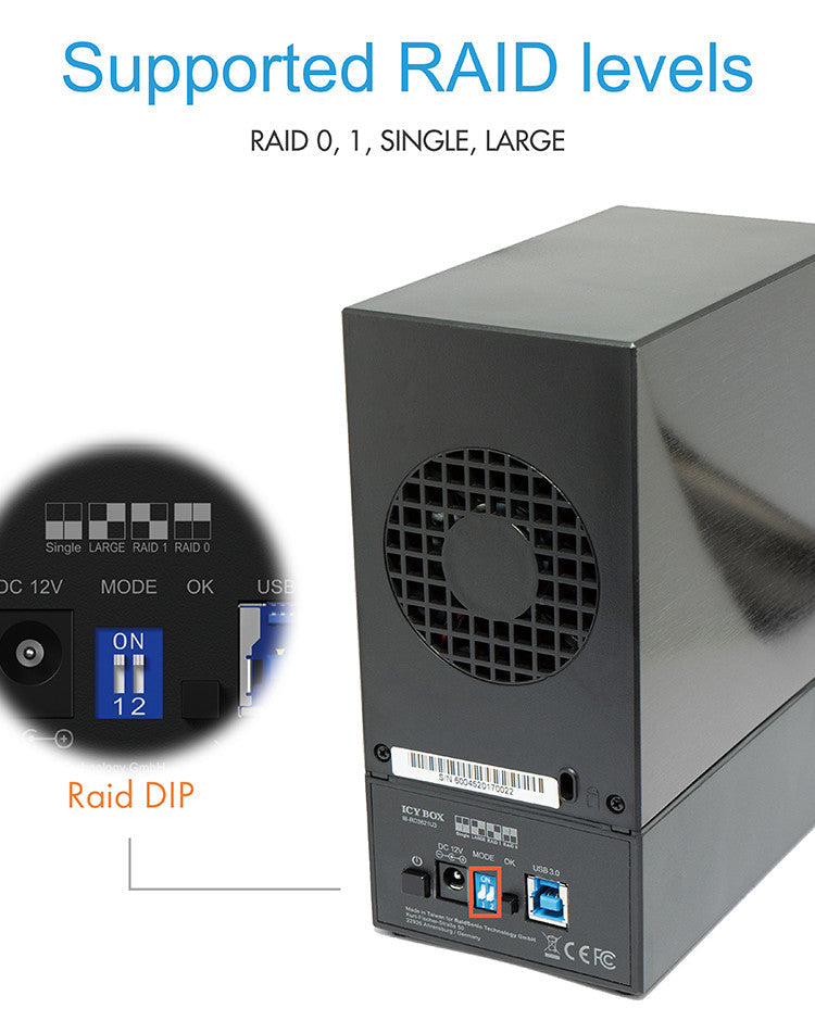 ICY BOX IB-RD3621U3 HDD/SSD enclosure Black 3.5"