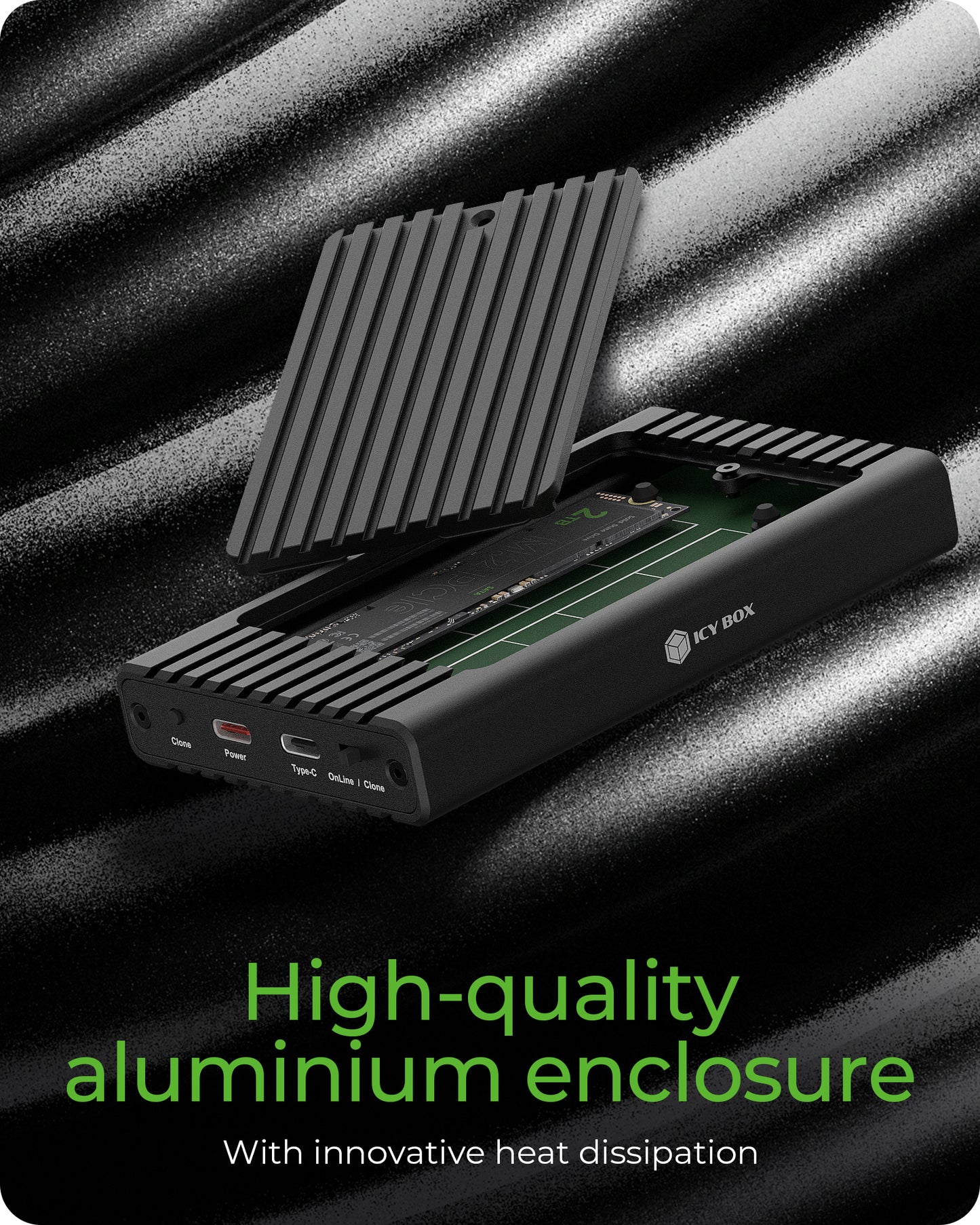 ICY BOX IB-2817MCL-C31 SSD enclosure Black M.2 USB powered