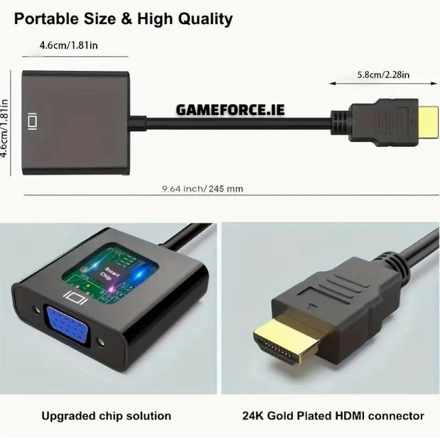 ARES HDTV TO VGA Adapter, Golden-Plated - TECHDIRECT GAMEFORCE.IE - Ireland - Carlow - Dublin - Cork