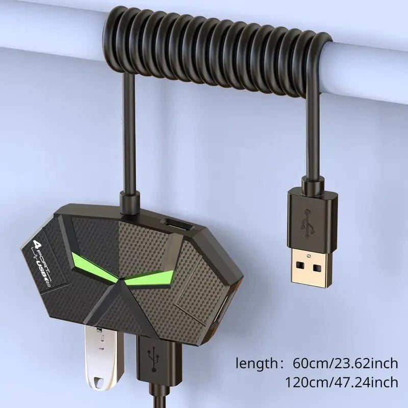 PC-Link 4-Port USB Hub 2.0 Splitter with LED Atmosphere Light - TECHDIRECT GAMEFORCE.IE - Ireland - Carlow - Dublin - Cork