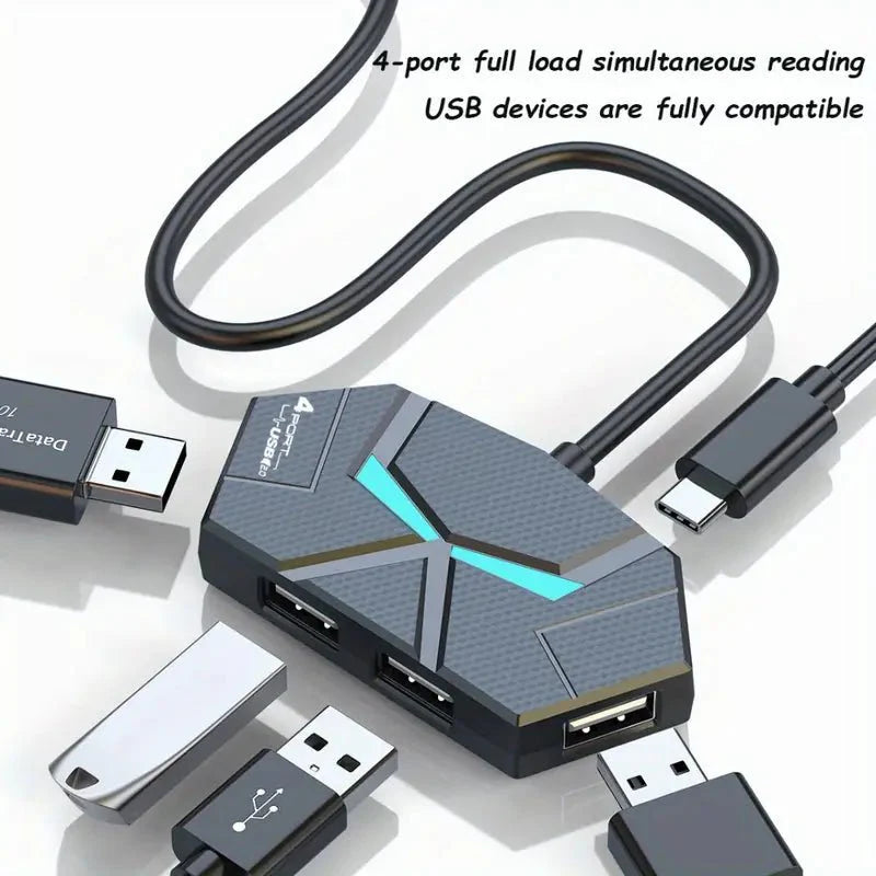 PC-Link 4-Port USB Hub 2.0 Splitter with LED Atmosphere Light - TECHDIRECT GAMEFORCE.IE - Ireland - Carlow - Dublin - Cork