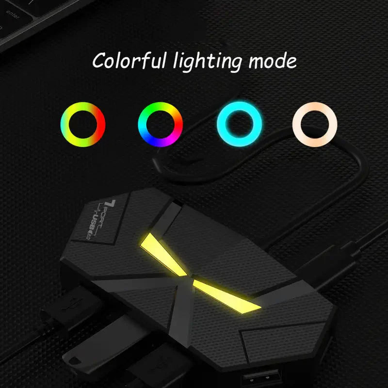 PC-Link 4-Port USB Hub 2.0 Splitter with LED Atmosphere Light - TECHDIRECT GAMEFORCE.IE - Ireland - Carlow - Dublin - Cork