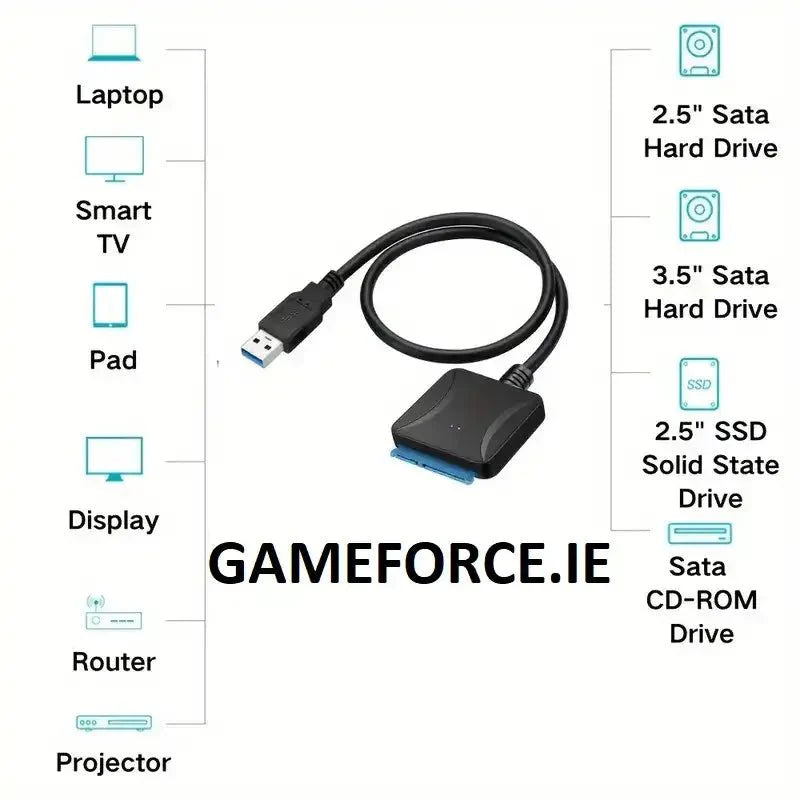 PC-LINK High-Speed USB 3.0 to SATA Converter - Flat, 20-Pin ATX Connector, Efficient Heat Dissipation - TECHDIRECT GAMEFORCE.IE - Ireland - Carlow - Dublin - Cork
