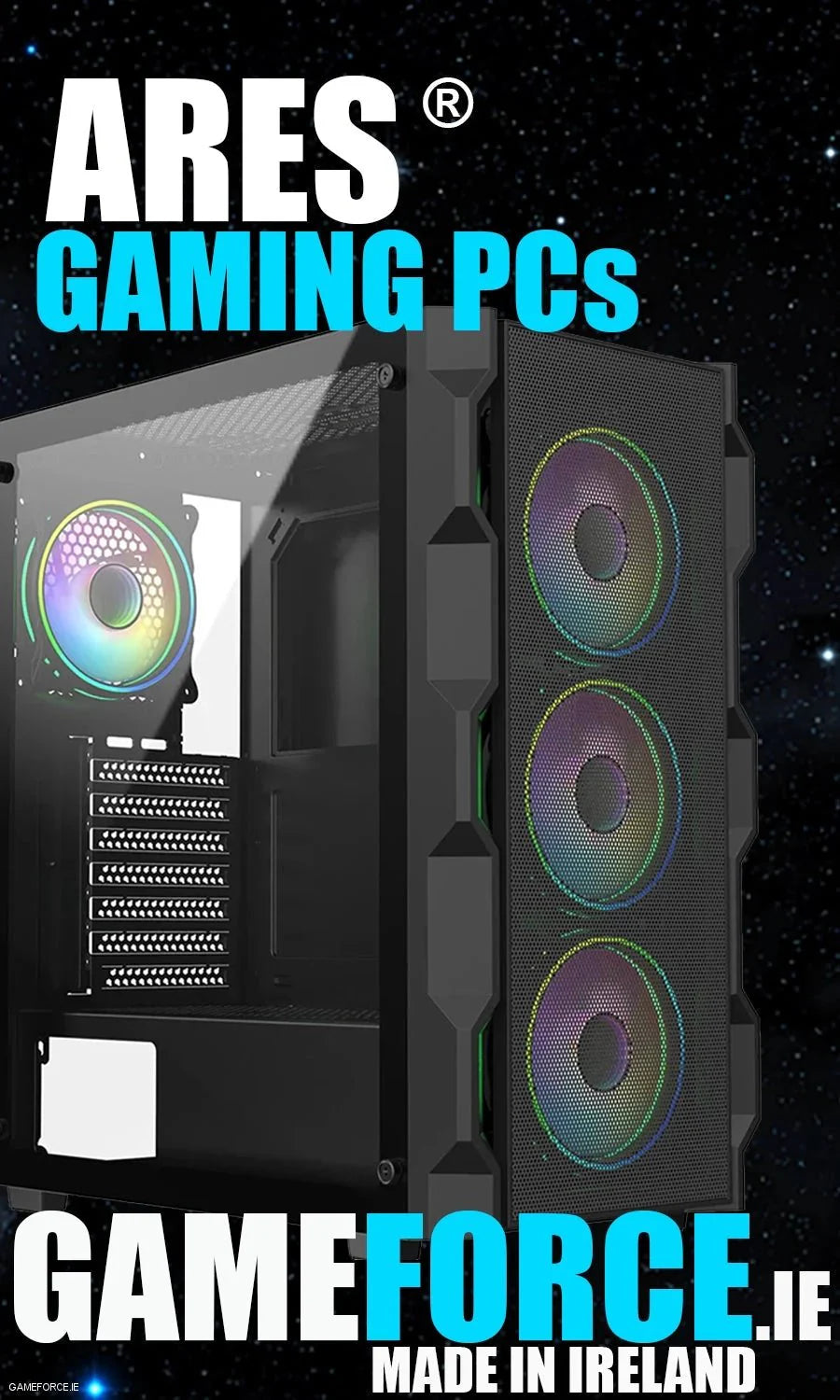 Ares® AMD Ryzen™ 9 9900X - NVIDIA GeFORCE™ RTX 4070 Ti SUPER 16GB - Custom Gaming Desktop PC - TECHDIRECT GAMEFORCE.IE - Ireland - Carlow - Dublin - Cork