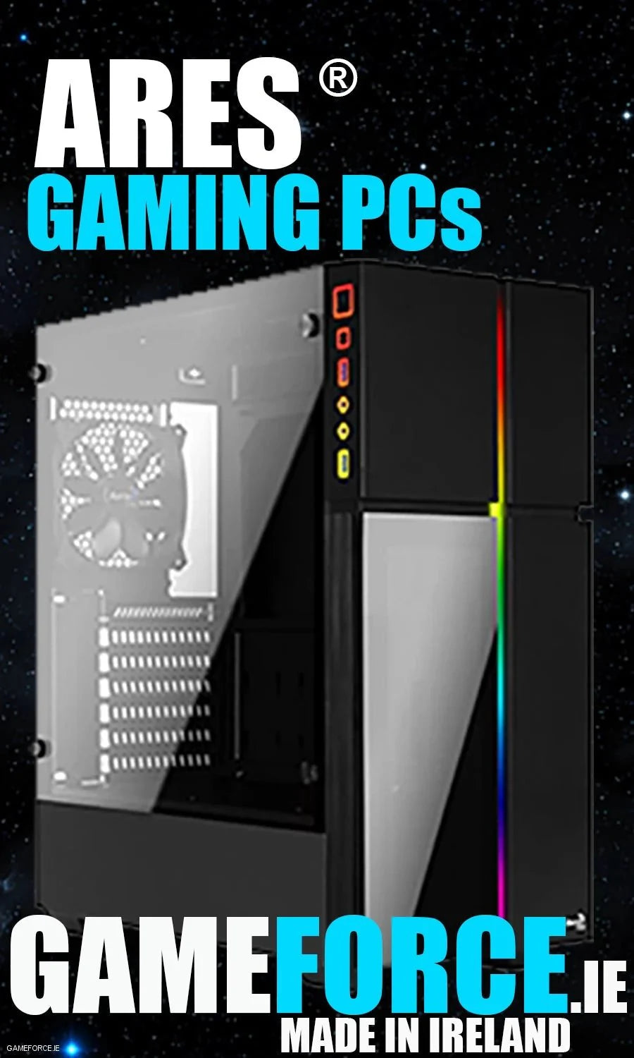 Ares® AMD Ryzen™ 9 9900X - NVIDIA GeFORCE™ RTX 4070 Ti SUPER 16GB - Custom Gaming Desktop PC - TECHDIRECT GAMEFORCE.IE - Ireland - Carlow - Dublin - Cork