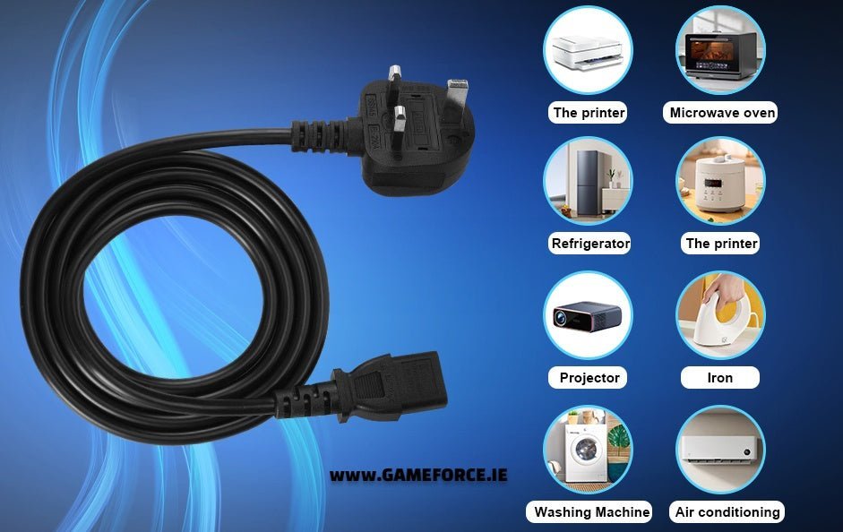 PC-Link Power Cable UK 3 Prong Plug C2G -C13 3 Meter For Gaming PCs / Office PCs and Workstations along with many other Appliances, - TECHDIRECT GAMEFORCE.IE - Ireland - Carlow - Dublin - Cork