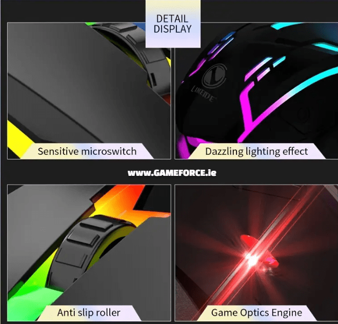 PC-LINK S1 RGB GAMING MOUSE USB WIRED BLACK - TECHDIRECT GAMEFORCE.IE - Ireland - Carlow - Dublin - Cork