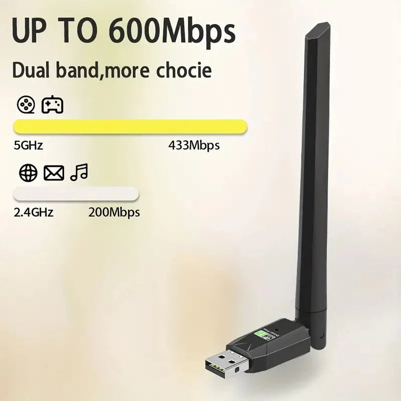 High-Speed AC600 Mbps Dual Band BT 5.0 USB WiFi Adapter - TECHDIRECT GAMEFORCE.IE - Ireland - Carlow - Dublin - Cork