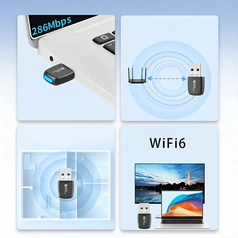 USB 286Mbps WiFi6 Wireless Adapter - TECHDIRECT GAMEFORCE.IE - Ireland - Carlow - Dublin - Cork