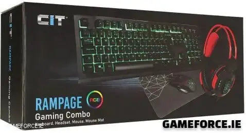 CiT Rampage RGB Gaming Keyboard, RGB Gaming Mouse, RGB Gaming Headset & Gaming Mouse Pad Combo Set 4 In 1 Bundle - Custom Gaming PCs Best Value Lowest Cost Intel & AMD from Ireland's Expert PC Builders