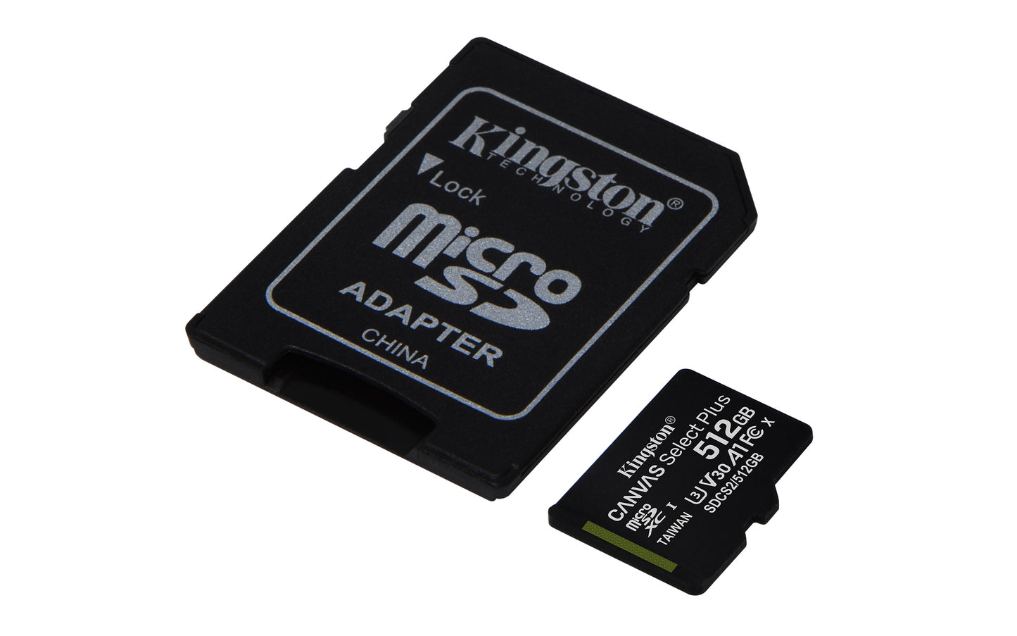 Kingston Technology 512GB micSDXC Canvas Select Plus 100R A1 C10 Card + ADP