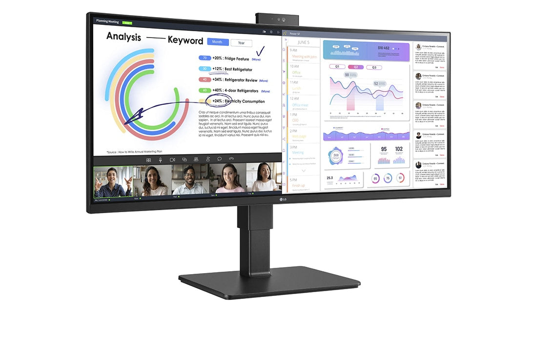 LG 34BQ77QC-B computer monitor 86.4 cm (34") 3440 x 1440 pixels UltraWide Dual Quad HD LCD Black