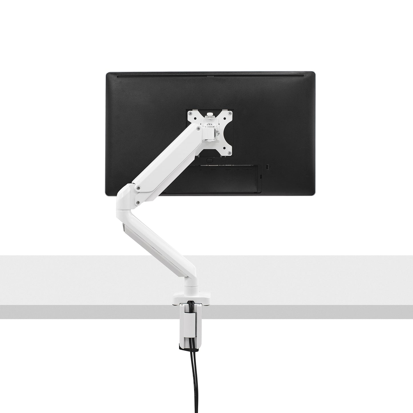 Fellowes Platinum Series Monitor Arm - Monitor Mount for 8KG 32 Inch Screens - Adjustable Monitor Desk Mount - Tilt 45° Pan 180° Swivel 360° Rotation 360°, VESA 75 x 75/100 x 100 - White