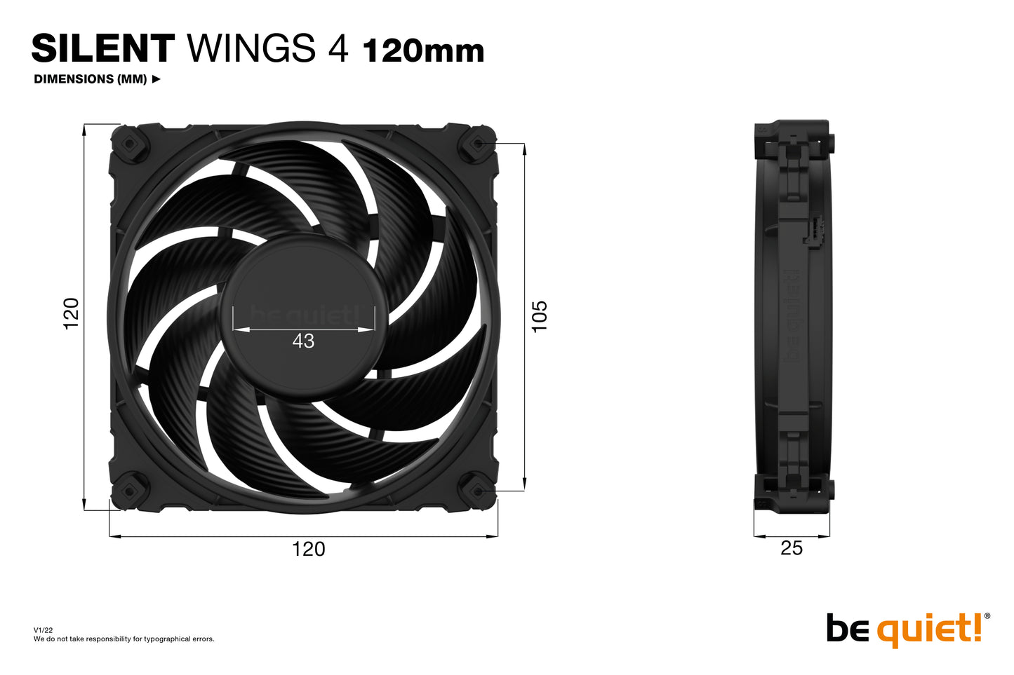 be quiet! SILENT WINGS 4 | 120mm Computer case Fan 12 cm Black 1 pc(s)