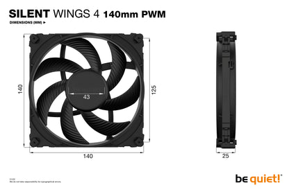 be quiet! SILENT WINGS 4 | 140mm PWM Computer case Fan 14 cm Black 1 pc(s)