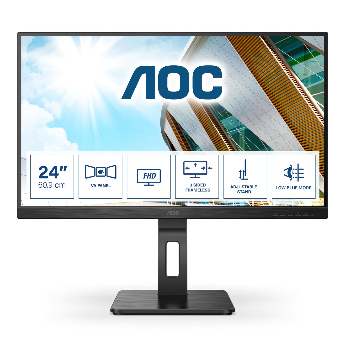 AOC P2 24P2QM LED display 60.5 cm (23.8") 1920 x 1080 pixels Full HD Black