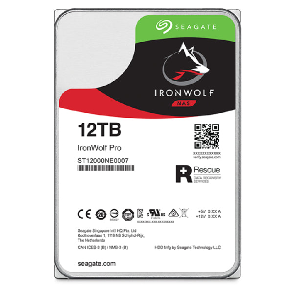 Seagate IronWolf Pro ST12000NT001 internal hard drive 12 TB 7200 RPM 256 MB 3.5" Serial ATA III