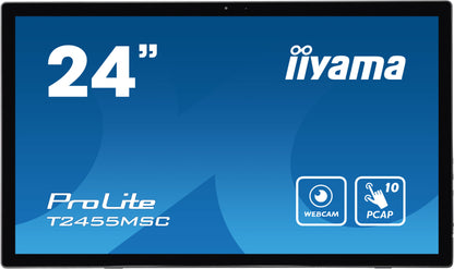 iiyama T2455MSC-B1 Signage Display Digital signage flat panel 61 cm (24") LED 400 cd/m² Full HD Black Touchscreen