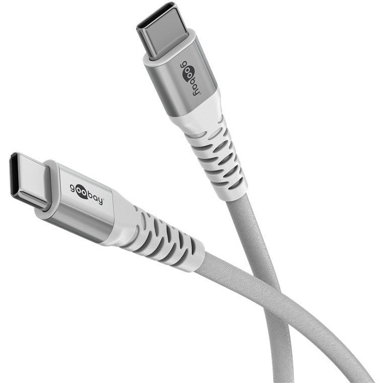 Goobay KAB USB-C (ST-ST) 2m Verbindungskabel Textilmantel White