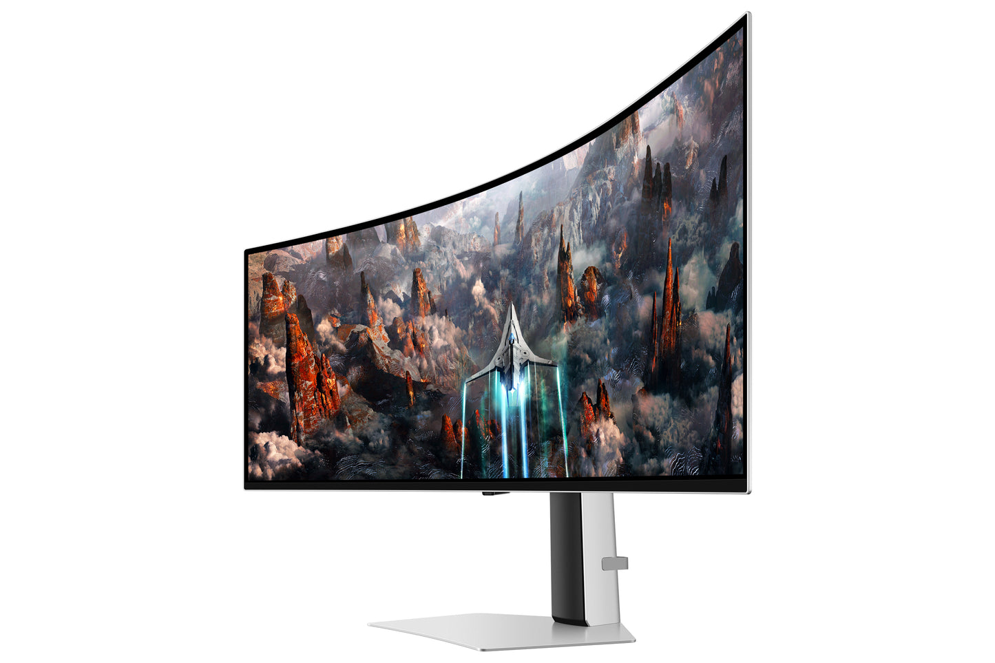 Samsung G93SC computer monitor 124.5 cm (49") 5120 x 1440 pixels Dual QHD OLED Silver