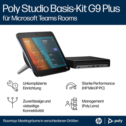 POLY Studio Base Kit G9 Plus for Microsoft Teams HP Mini IP PC w/TC10