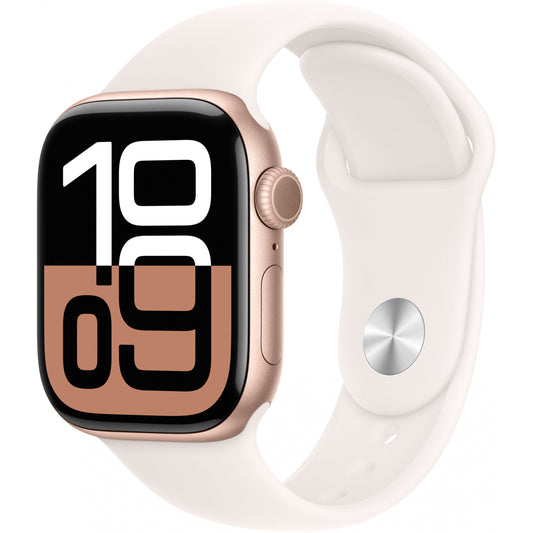 Apple Watch Series 10 GPS 42mm Rose Gold Aluminium Case with Light Blush Sport Band - S/M