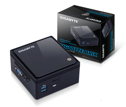 GIGABYTE GB-BACE-3160 PC/workstation barebone 0.69L sized PC Black J3160 1.6 GHz