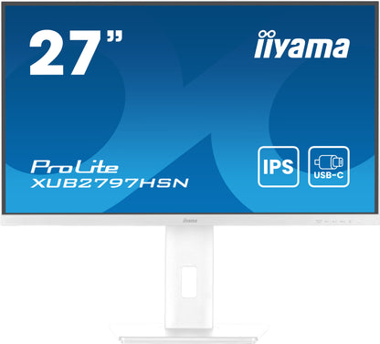 iiyama ProLite XUB2797HSN-W2 computer monitor 68.6 cm (27") 1920 x 1080 pixels Full HD LED White