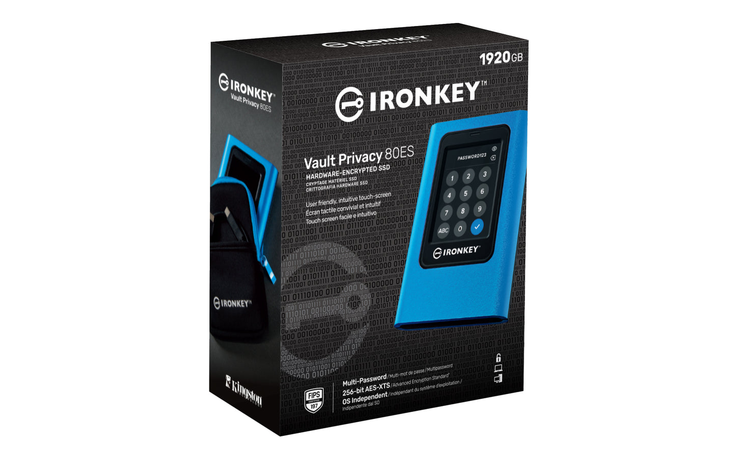 Kingston Technology IronKey 1920GB Vault Privacy 80 XTS-AES 256-bit Encrypted External SSD