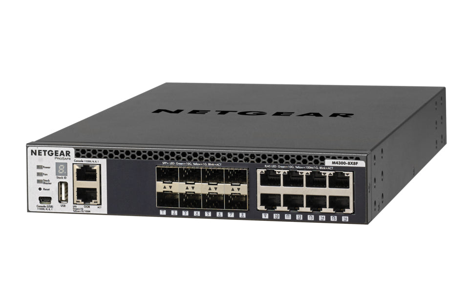 NETGEAR M4300-8X8F Managed L3 10G Ethernet (100/1000/10000) 1U Black