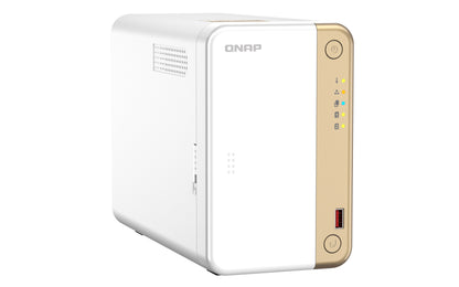 QNAP TS-262 NAS Tower Intel® Celeron® N4505 4 GB 0 TB QNAP QTS Gold, White