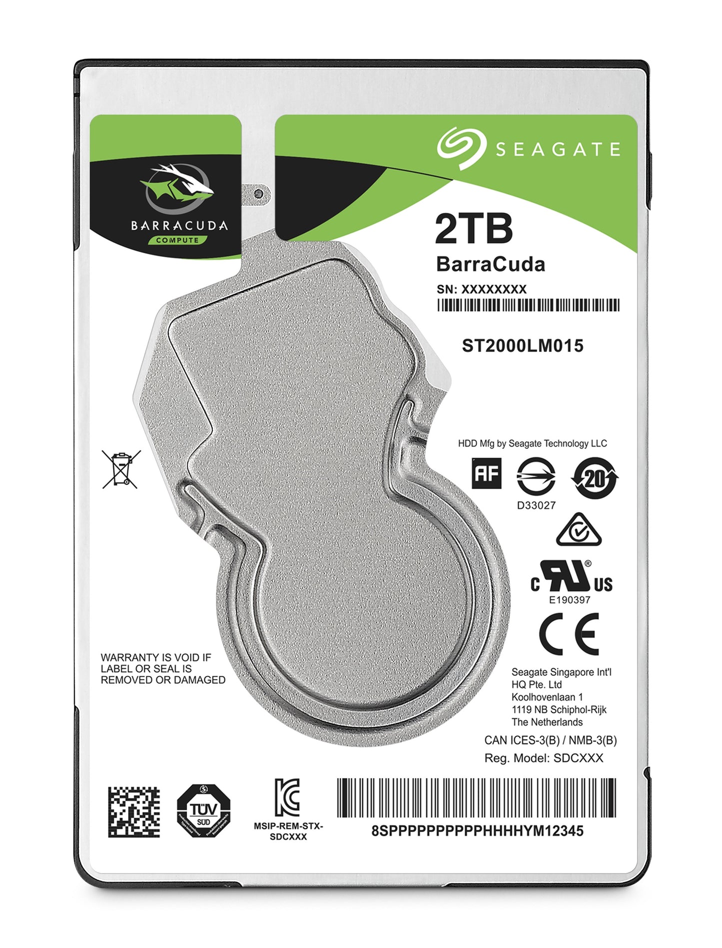 Seagate Barracuda 2.5" internal hard drive 2 TB 5400 RPM 128 MB 2.5" Serial ATA III