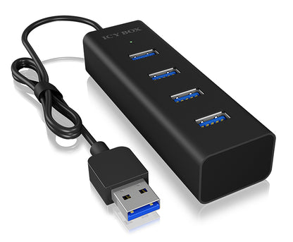 ICY BOX IB-HUB1409-U3 USB 3.2 Gen 1 (3.1 Gen 1) Type-A 5000 Mbit/s Black