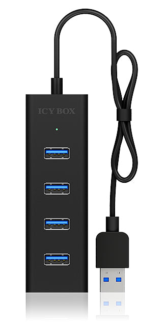 ICY BOX IB-HUB1409-U3 USB 3.2 Gen 1 (3.1 Gen 1) Type-A 5000 Mbit/s Black