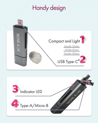 ICY BOX IB-CR200-C card reader USB 2.0 Black