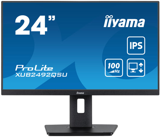 iiyama ProLite XUB2492QSU-B1 computer monitor 60.5 cm (23.8") 2560 x 1440 pixels Wide Quad HD LED Black