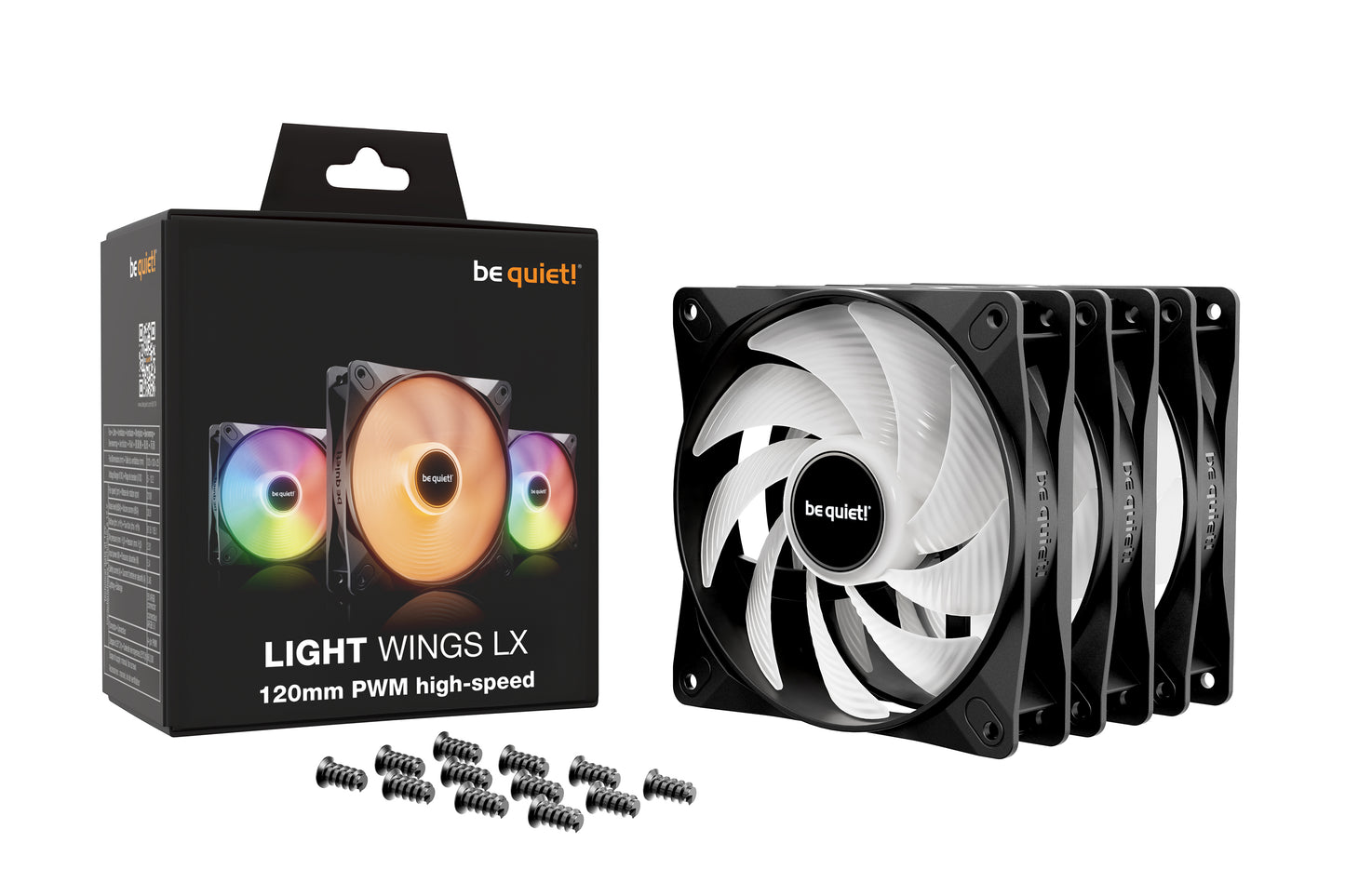 be quiet! LIGHT WINGS LX 120mm PWM High Speed 3-Pack Black Computer case Fan 12 cm 3 pc(s)