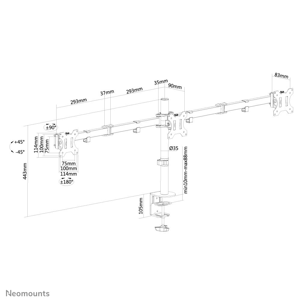 Neomounts desk monitor arm