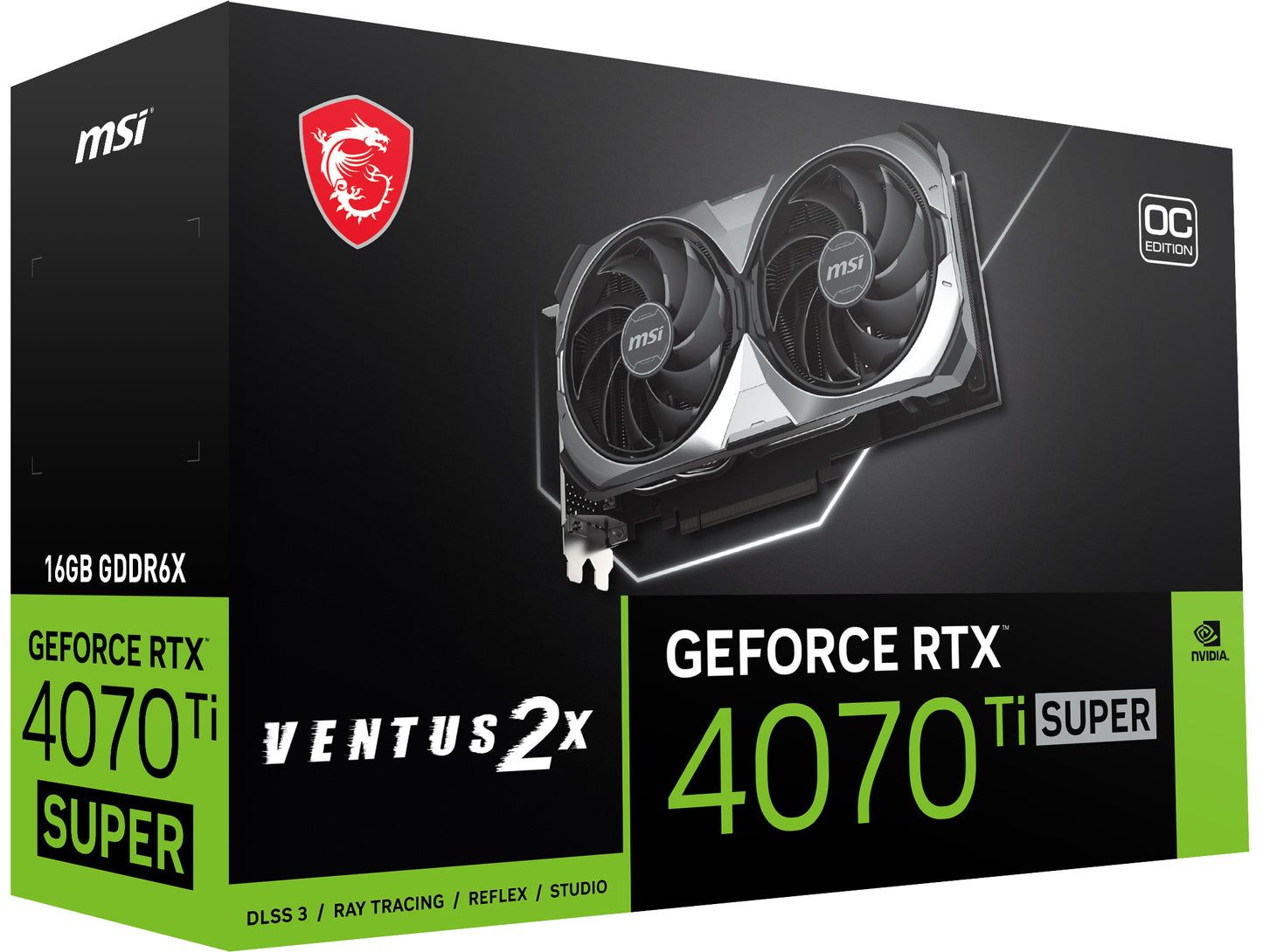 MSI VENTUS GeForce RTX 4070 Ti SUPER 16G 2X OC NVIDIA 16 GB GDDR6X