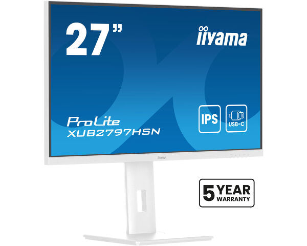 iiyama ProLite XUB2797HSN-W2 computer monitor 68.6 cm (27") 1920 x 1080 pixels Full HD LED White