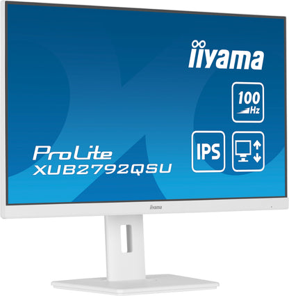 iiyama ProLite XUB2792QSU-W6 computer monitor 68.6 cm (27") 2560 x 1440 pixels Wide Quad HD LED White