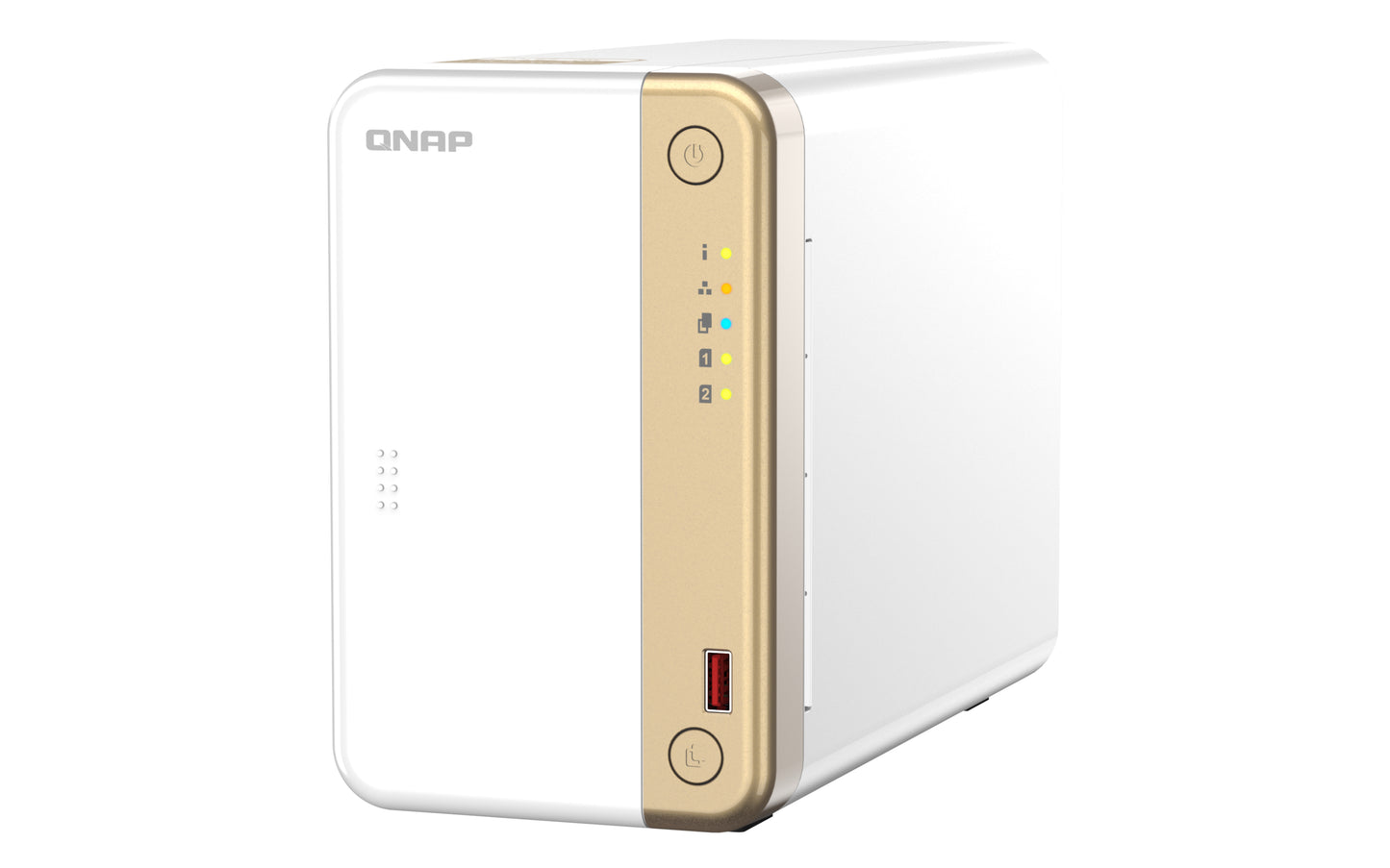 QNAP TS-262 NAS Tower Intel® Celeron® N4505 4 GB 0 TB QNAP QTS Gold, White