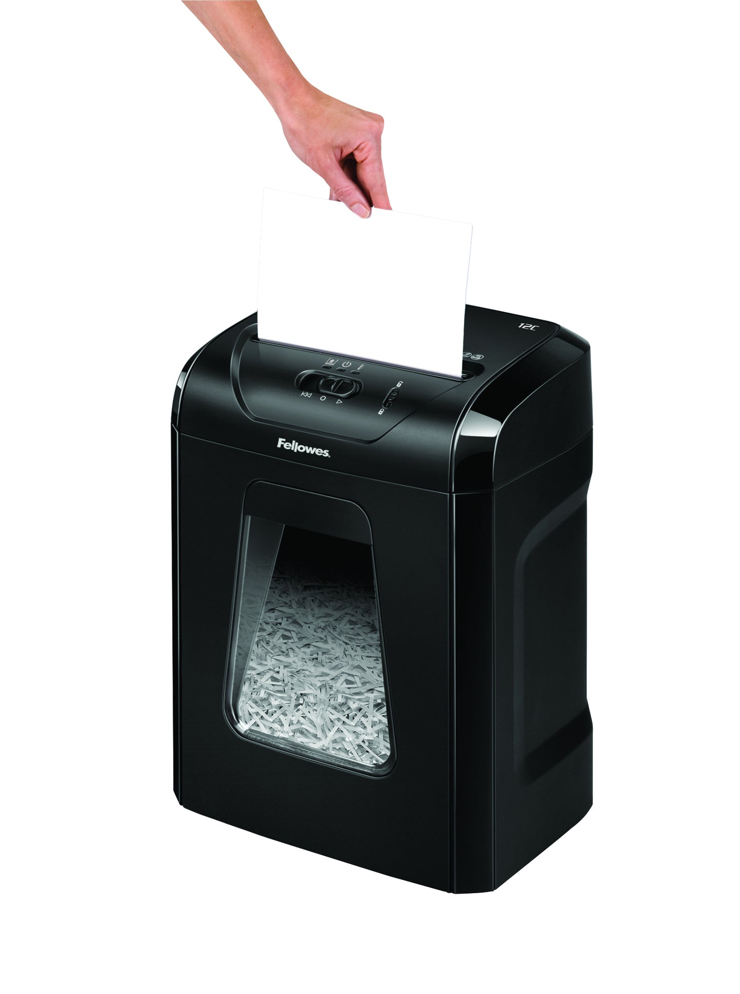 Fellowes Powershred 12C paper shredder Cross shredding 22.5 cm Black