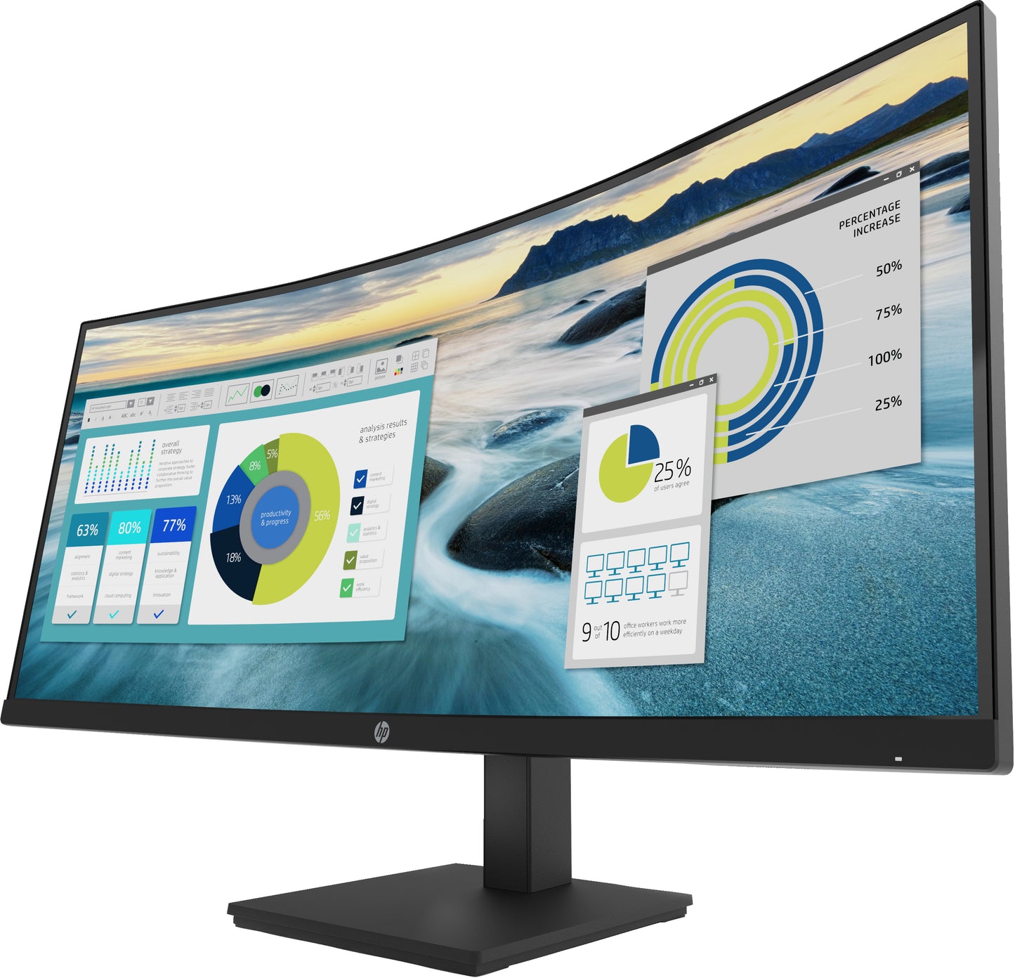 HP P34hc G4 computer monitor 86.4 cm (34") 3440 x 1440 pixels Quad HD LED Black