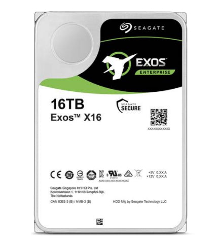 Seagate Exos X16 internal hard drive 16 TB 7200 RPM 256 MB 3.5" Serial ATA III