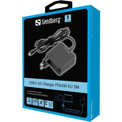 Sandberg USB-C AC Charger PD65W EU 2M