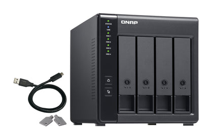 QNAP TR-004 storage drive enclosure HDD/SSD enclosure Black 2.5/3.5"