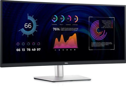 DELL P Series P3424WE computer monitor 86.7 cm (34.1") 3440 x 1440 pixels 4K Ultra HD LCD Black