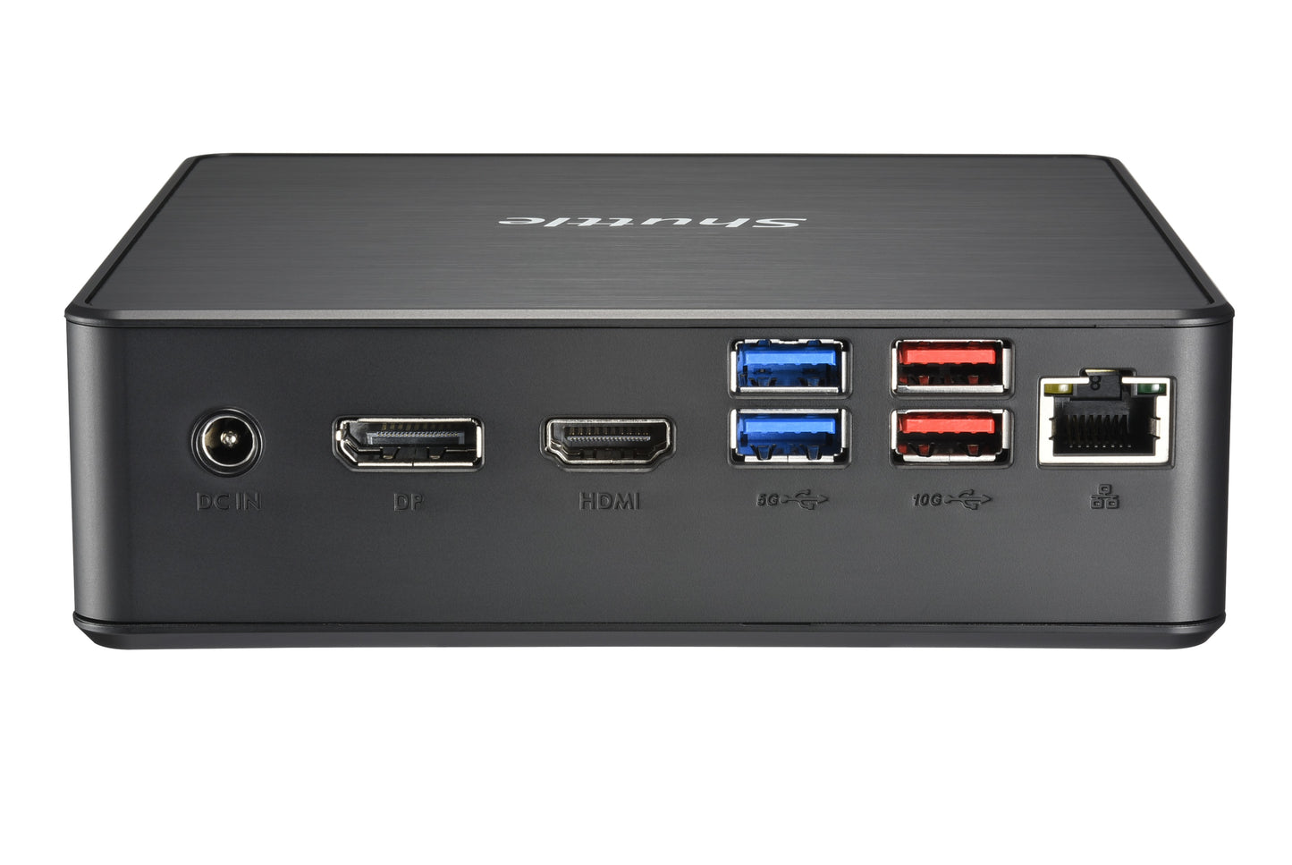 Shuttle XPC Nano PC NC40U7, Intel Core i7-1255U, 1x HDMI, 1x DP,1xUSB-C/DP, 6x USB3.2, 1x 2.5" bay, 2x M.2, 1x LAN, RAID, 24/7 permanent operation, incl. VESA & Stand